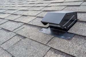 Attic Ventilation. Roof vent on new roof.