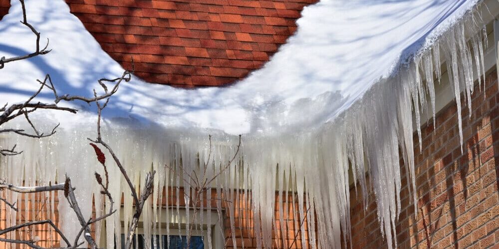 Ice Dams. Ice Build Up In Roof Gutters Creating A Dam. Ice Dams. Ice Build Up In Roof Gutters Creating A Dam.