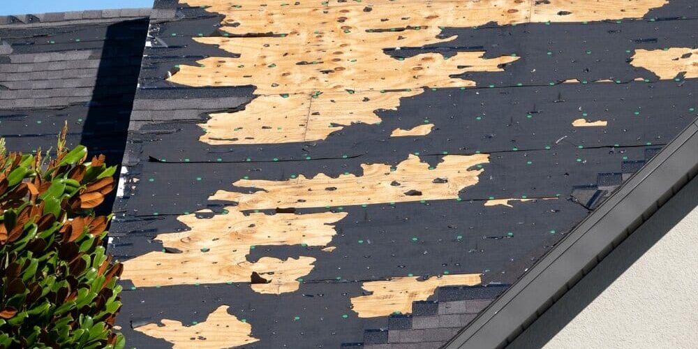 Roof Needs Repair. Ruined Rooftop In Need Of Repair. Roof Needs Repair. Ruined Rooftop In Need Of Repair.