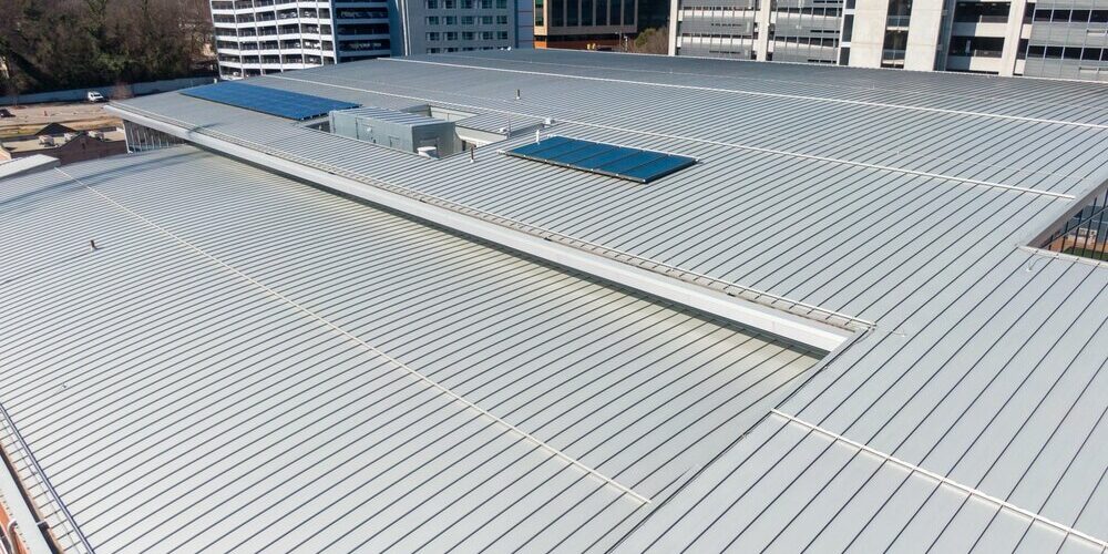 Commercial Roofing. Metal Roof On Commercial Building. Commercial Roofing. Metal Roof On Commercial Building.