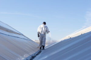Roof Coatings. Coating roof with roof coating to combat high temperatures.