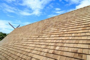 Why Is Cedar Roof Replacement Popular in Ottawa? Wooden roof cedar Shingle texture.