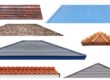 Compare Roofing Materials for Homes in Ottawa: Durability, Cost, & Aesthetics. Collection set mockup roof isolated on white background with clipping path.