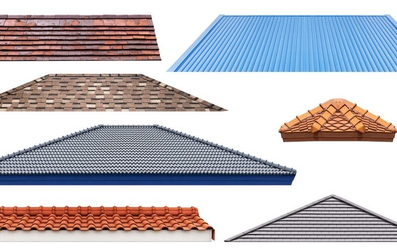 Compare Roofing Materials for Homes in Ottawa: Durability, Cost, & Aesthetics. Collection set mockup roof isolated on white background with clipping path.